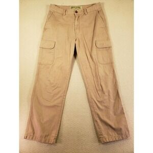 Rustic Ridge Pants Mens 30 X 30 Sand 100% Cotton Logo Fit Cargo Pockets Trouser